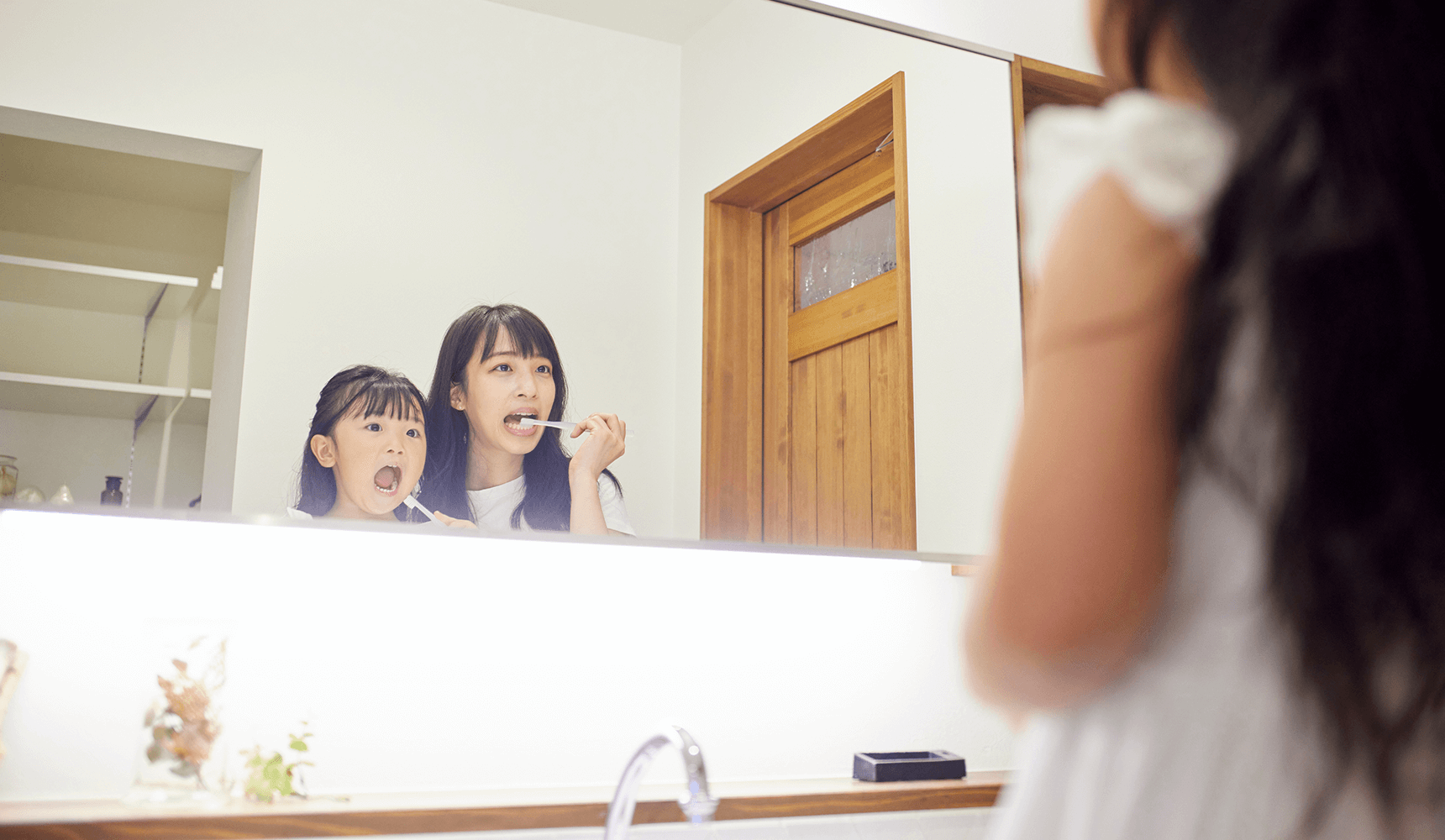 親子で歯磨き